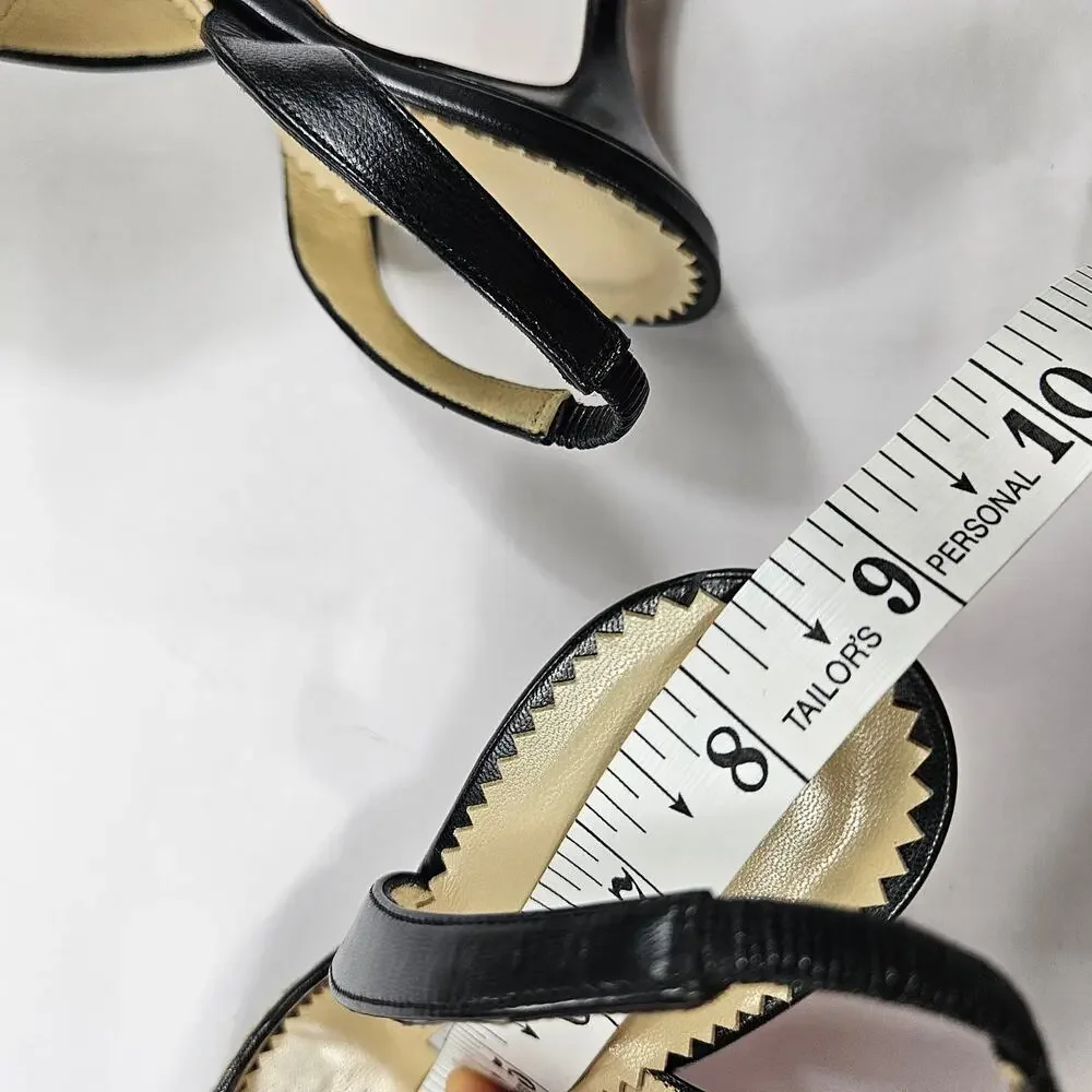Y2k Manolo Blahnik Kitten Heels Slingback Embroidered - Size 35.5 (5)